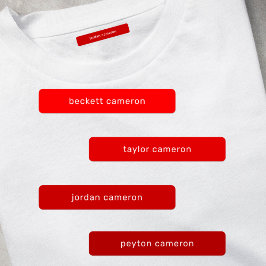 Etiquetas Red Kids Name Iron On Clothing