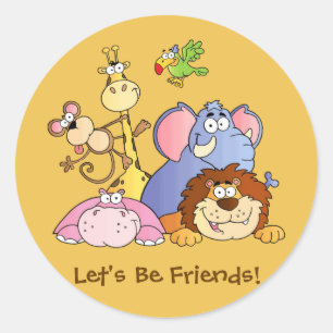 Etiquetas redondas--Animais da selva