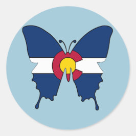 Etiquetas redondas com bandeira do Colorado
