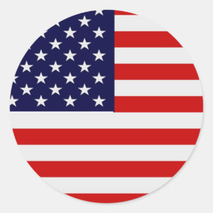 Etiquetas redondas da bandeira americana