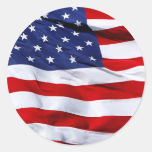 Etiquetas redondas da bandeira americana