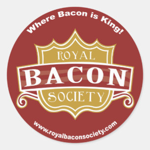 Etiquetas redondas da sociedade real do bacon