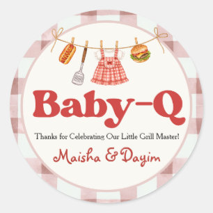 Etiquetas Redondas de Favor "Baby-Q" para Chá de B