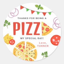 Etiquetas Redondas de Favor de Festa de Pizza