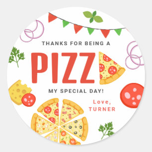 Etiquetas Redondas de Favor de Festa de Pizza