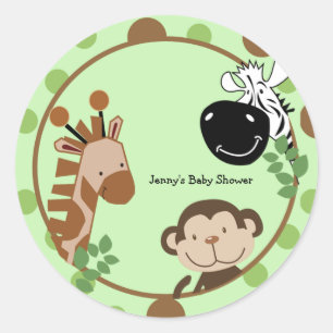 Etiquetas redondas do favor - animais da aventura