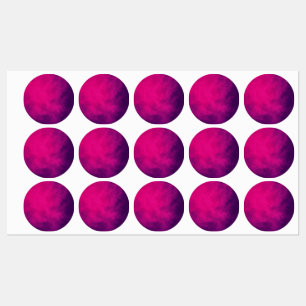 Etiquetas redondas magenta personalizadas