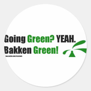 Etiquetas redondas verdes de Bakken