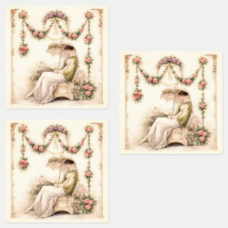 Etiquetas Regency Rose Garden Reading Lady