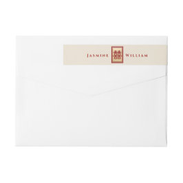 Etiquetas Retângulo Dupla Felicidade Casamento Chinês Dourad