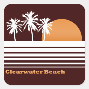 Etiquetas retros da praia de Clearwater