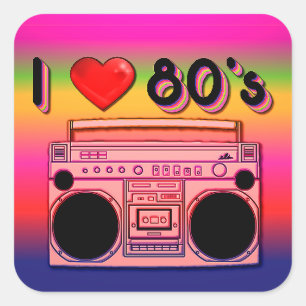 Etiquetas retros do anos 80 de Boombox