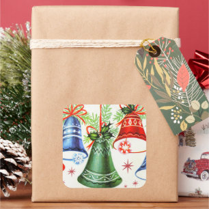 Etiquetas retros do feriado dos sinos do natal