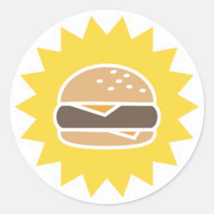 Etiquetas retros do hamburguer
