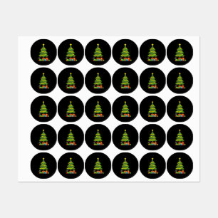 Etiquetas Robin e Coloridos Presentes Na Árvore De Natal