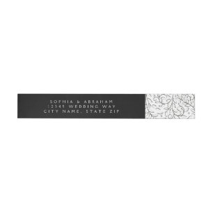 Etiquetas Rolagem Formal Deixa Casamento Negro e Branco