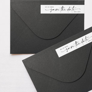 Etiquetas Romance  Preto em branco Salvar a data  