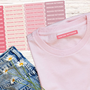Etiquetas Rosa Coral Mauve Nome Personalizado