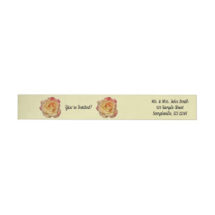 Etiquetas Rosa de Paz Belo Rosa e Amarelo Floral