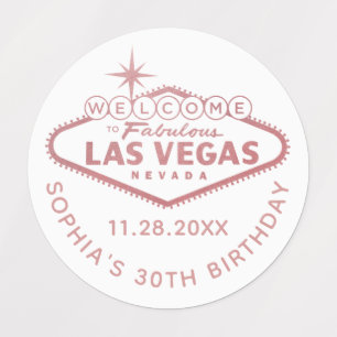 Etiquetas Rosa Dourado Pink Las Vegas - Favor Personalizado