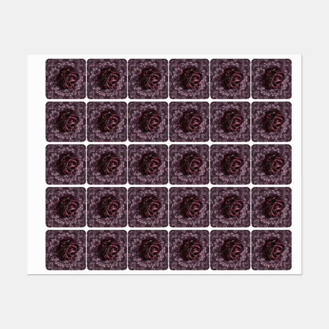 Etiquetas Rosa Mandala (Folha)