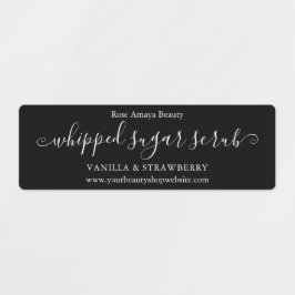 Etiquetas Roteiro Moderno Elegante Preto e Branco Horizontal