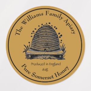 Etiquetas Rótulo Apiário de Mel de Abelhas English Honey