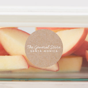 Etiquetas Rótulo circular Kraft simples e limpo