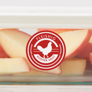 Etiquetas Rótulo de borboleta vermelho e branco Carne de Ko