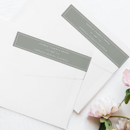Etiquetas Rótulo de Casamento Elegante Verde Branco