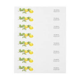 Etiquetas Rótulo de endereço de retorno de limão de compress