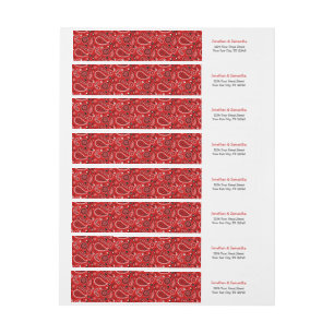 Etiquetas Rótulo de Endereço de Wound Impressão do Red Paisl