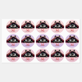 Etiquetas Rótulo de Nome de Meninas com Gatinho Peek-a-Boo 