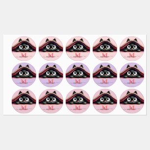 Etiquetas Rótulo de Nome de Meninas com Gatinho Peek-a-Boo