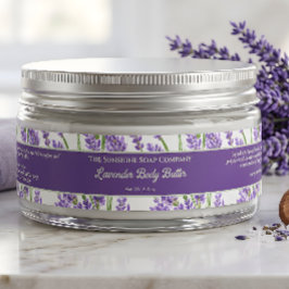 Etiquetas Rótulo de Pote de Cosméticos Flores de Lavanda