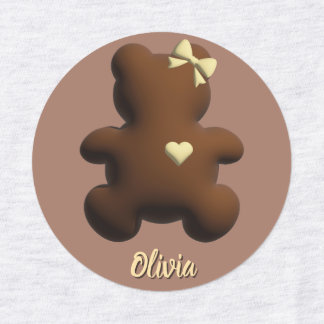 Etiquetas Rótulo de roupa de menina de urso de chocolate fof