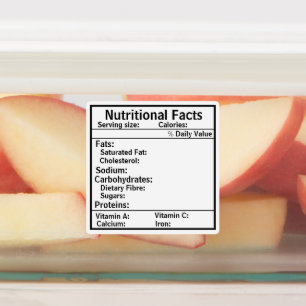 Etiquetas Rótulo dos fatos nutricionais para artigos de com