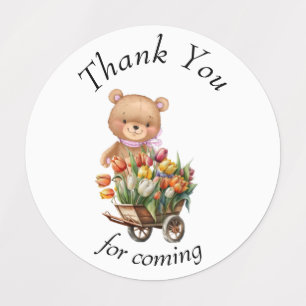 Etiquetas Rótulos de Chá de fraldas Floral Russo Rosa-Rosa-R