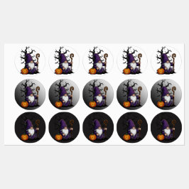 Etiquetas Rótulos de Gnome de Halloween