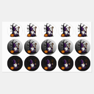 Etiquetas Rótulos de Gnome de Halloween