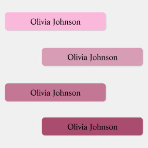 Etiquetas Rótulos de Nome à prova d'água, cor-de-rosa-boho