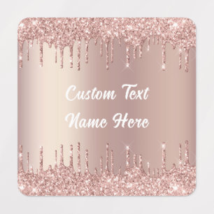 Etiquetas Rótulos de Nome de Texto Personalizado da Glitter