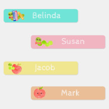 Rótulos de nomes de crianças na escola