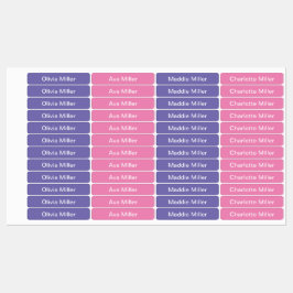 Etiquetas Rótulos de nomes roxos para creches escolares