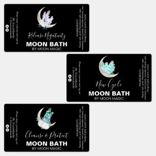 Etiquetas Rótulos de Ortografia do Crystal Moon Bath Soak
