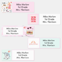 Rótulos de vestuário para crianças inspiradas em S