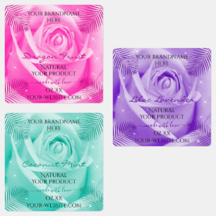 Etiquetas Rótulos do produto de cor rosa-púrpura da Flor R