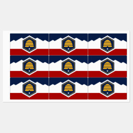 Etiquetas Rótulos patrióticos com a bandeira de Utah, EUA