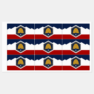 Etiquetas Rótulos patrióticos com a bandeira de Utah, EUA