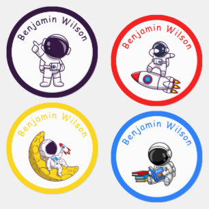 Etiquetas Rótulos Personalizados de Astronauta Fofo e Simple